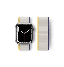Apple Watch 42mm Hasırlı Cırtcırtlı Kordon - Beyaz