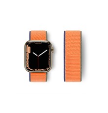 Apple Watch 42mm Hasırlı Cırtcırtlı Kordon - Turuncu