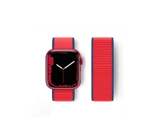 Apple Watch 42mm Hasırlı Cırtcırtlı Kordon - Kırmızı