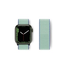 Apple Watch 42mm Hasırlı Cırtcırtlı Kordon - Mavi-Turkuaz