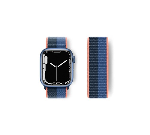 Apple Watch 42mm Hasırlı Cırtcırtlı Kordon - Siyah-Mavi Apple Watch 42mm Hasırlı Cırtcırtlı Kordon - Siyah-Mavi