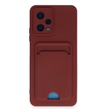Xiaomi Poco X5 5G Kılıf Kelvin Kartvizitli Silikon - Bordo