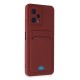 Xiaomi Poco X5 5G Kılıf Kelvin Kartvizitli Silikon - Bordo