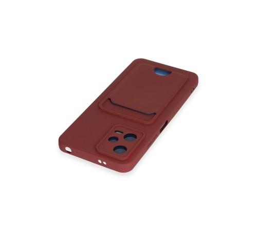 Xiaomi Poco X5 5G Kılıf Kelvin Kartvizitli Silikon - Bordo Xiaomi Poco X5 5G Kılıf Kelvin Kartvizitli Silikon - Bordo
