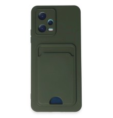 Xiaomi Poco X5 5G Kılıf Kelvin Kartvizitli Silikon - Koyu Yeşil