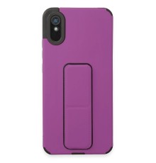 Xiaomi Redmi 9A Kılıf Mega Standlı Silikon - Mor