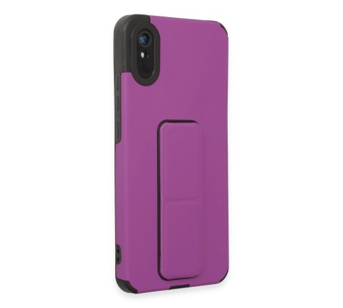 Xiaomi Redmi 9A Kılıf Mega Standlı Silikon - Mor