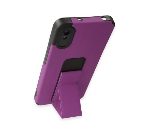 Xiaomi Redmi 9A Kılıf Mega Standlı Silikon - Mor