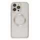iPhone 14 Pro Kılıf Metal Bumper Magneticsafe Kapak - Gold