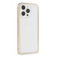 iPhone 14 Pro Kılıf Metal Bumper Magneticsafe Kapak - Gold