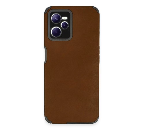 Realme C35 Kılıf Loop Deri Silikon - Kahverengi Realme C35 Kılıf Loop Deri Silikon - Kahverengi