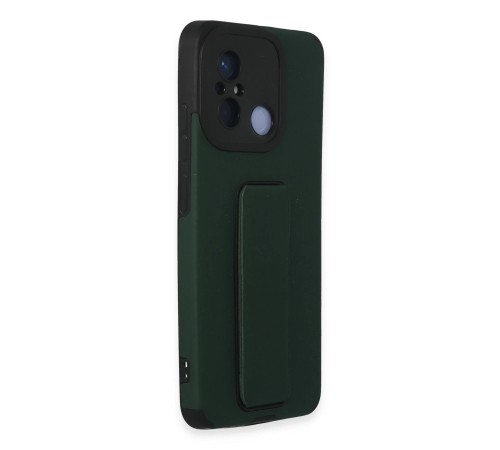Xiaomi Redmi 12C Kılıf Mega Standlı Silikon - Yeşil
