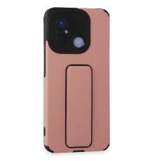 Xiaomi Redmi 12C Kılıf Mega Standlı Silikon - Pudra