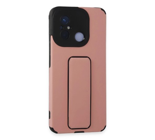 Xiaomi Redmi 12C Kılıf Mega Standlı Silikon - Pudra