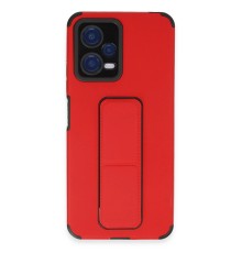 Xiaomi Poco X5 5G Kılıf Mega Standlı Silikon - Kırmızı