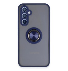 Samsung Galaxy A34 5G Kılıf Montreal Yüzüklü Silikon Kapak - Lacivert