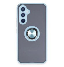Samsung Galaxy A54 5G Kılıf Montreal Yüzüklü Silikon Kapak - Buz Mavi