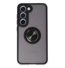 Samsung Galaxy S23 Kılıf Montreal Yüzüklü Silikon Kapak - Siyah
