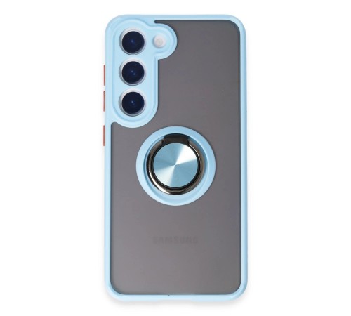 Samsung Galaxy S23 Kılıf Montreal Yüzüklü Silikon Kapak - Buz Mavi Samsung Galaxy S23 Kılıf Montreal Yüzüklü Silikon Kapak - Buz Mavi