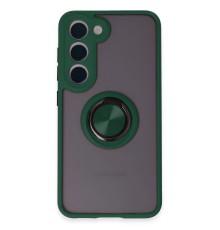 Samsung Galaxy S23 Kılıf Montreal Yüzüklü Silikon Kapak - Yeşil