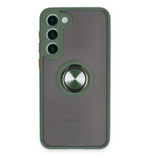 Samsung Galaxy S23 Plus Kılıf Montreal Yüzüklü Silikon Kapak - Yeşil