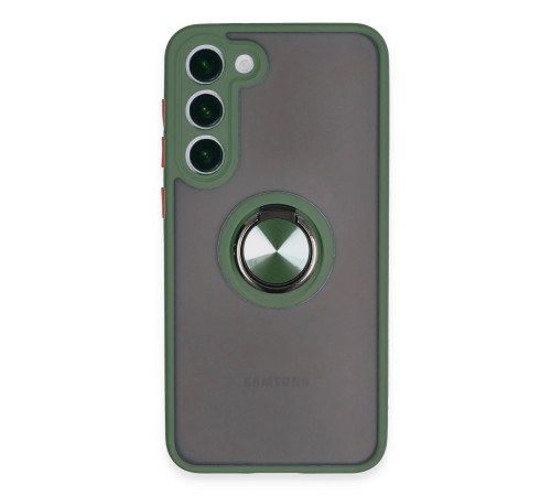Samsung Galaxy S23 Plus Kılıf Montreal Yüzüklü Silikon Kapak - Yeşil