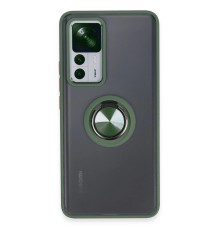 Xiaomi Mi 12T Pro Kılıf Montreal Yüzüklü Silikon Kapak - Yeşil