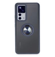 Xiaomi Mi 12T Pro Kılıf Montreal Yüzüklü Silikon Kapak - Lacivert