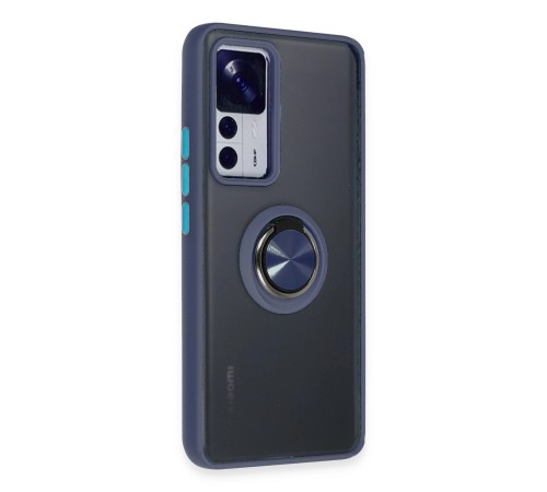 Xiaomi Mi 12T Pro Kılıf Montreal Yüzüklü Silikon Kapak - Lacivert Xiaomi Mi 12T Pro Kılıf Montreal Yüzüklü Silikon Kapak - Lacivert