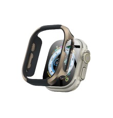 Movenchy Apple Watch Ultra 49mm MO-WT3 Alüminyum Camlı Kasa Ekran Koruyucu - Gold