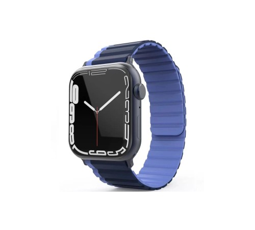 Movenchy Apple Watch 42mm MO-WB1 Çift Renk Mıknatıslı Silikon Kordon - Lacivert-Mavi Movenchy Apple Watch 42mm MO-WB1 Çift Renk Mıknatıslı Silikon Kordon - Lacivert-Mavi