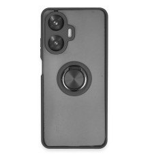 Realme C55 Kılıf Montreal Yüzüklü Silikon Kapak - Siyah