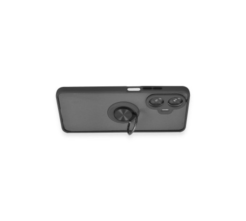 Realme C55 Kılıf Montreal Yüzüklü Silikon Kapak - Siyah