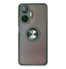 Realme C55 Kılıf Montreal Yüzüklü Silikon Kapak - Yeşil