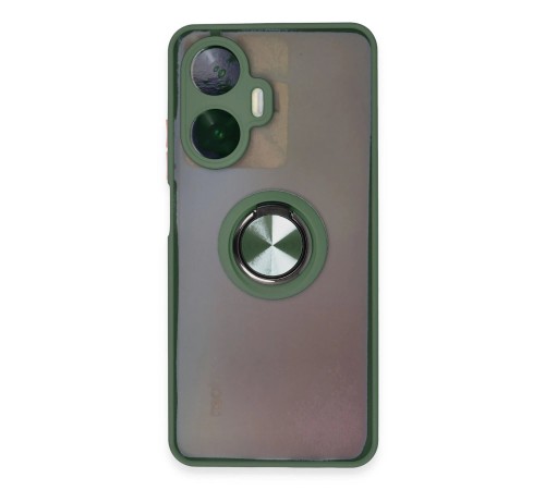 Realme C55 Kılıf Montreal Yüzüklü Silikon Kapak - Yeşil