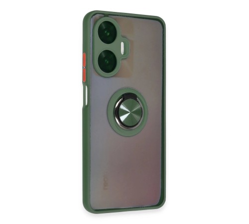 Realme C55 Kılıf Montreal Yüzüklü Silikon Kapak - Yeşil