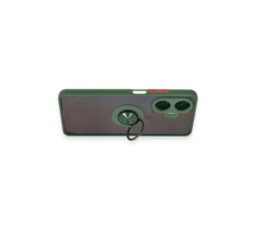 Realme C55 Kılıf Montreal Yüzüklü Silikon Kapak - Yeşil