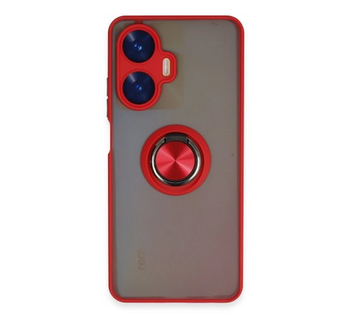 Realme C55 Kılıf Montreal Yüzüklü Silikon Kapak - Kırmızı