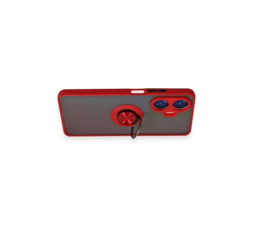 Realme C55 Kılıf Montreal Yüzüklü Silikon Kapak - Kırmızı