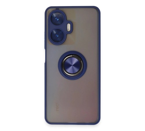 Realme C55 Kılıf Montreal Yüzüklü Silikon Kapak - Lacivert