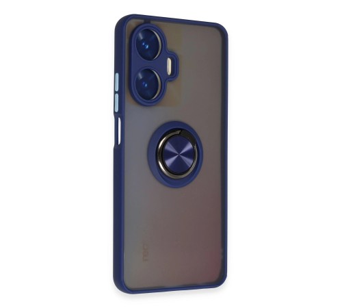 Realme C55 Kılıf Montreal Yüzüklü Silikon Kapak - Lacivert