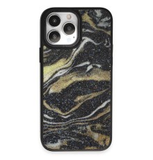 iPhone 13 Pro Kılıf Moda Simli Kapak - Siyah