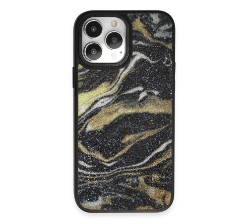 iPhone 13 Pro Kılıf Moda Simli Kapak - Siyah iPhone 13 Pro Kılıf Moda Simli Kapak - Siyah