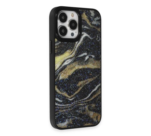 iPhone 13 Pro Kılıf Moda Simli Kapak - Siyah iPhone 13 Pro Kılıf Moda Simli Kapak - Siyah