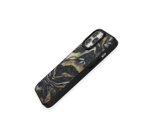 iPhone 13 Pro Kılıf Moda Simli Kapak - Siyah iPhone 13 Pro Kılıf Moda Simli Kapak - Siyah