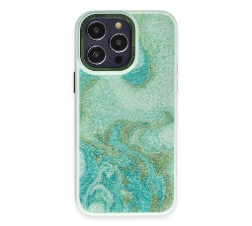 iPhone 13 Pro Kılıf Moda Simli Kapak - Yeşil iPhone 13 Pro Kılıf Moda Simli Kapak - Yeşil