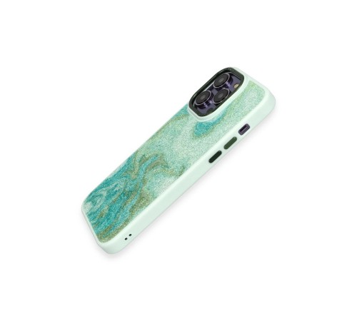 iPhone 13 Pro Kılıf Moda Simli Kapak - Yeşil iPhone 13 Pro Kılıf Moda Simli Kapak - Yeşil