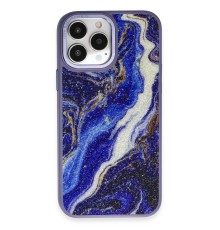 iPhone 13 Pro Kılıf Moda Simli Kapak - Mavi