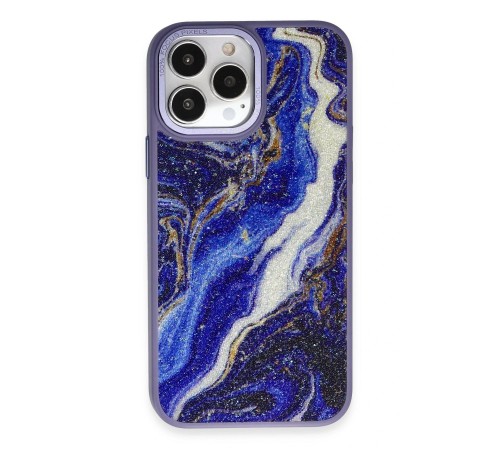 iPhone 13 Pro Kılıf Moda Simli Kapak - Mavi iPhone 13 Pro Kılıf Moda Simli Kapak - Mavi