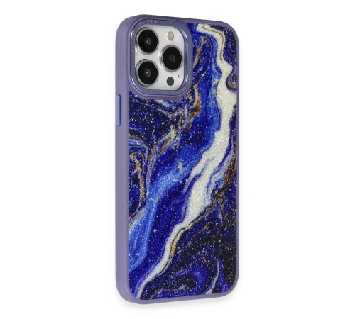 iPhone 13 Pro Kılıf Moda Simli Kapak - Mavi iPhone 13 Pro Kılıf Moda Simli Kapak - Mavi